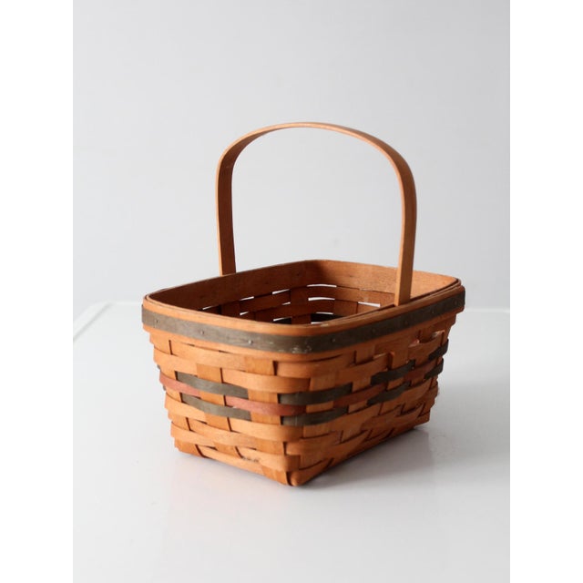 1990s 1991 Lonaberger Market Basket With Handle For Sale - Image 5 of 12
