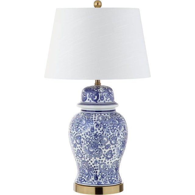 Blue and White Chinoiserie Ginger Jar Table Lamp, 29.5 Inch For Sale In Los Angeles - Image 6 of 9
