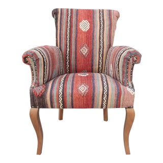 21st Century Handwoven Kilim Upholstery Armchair For Sale