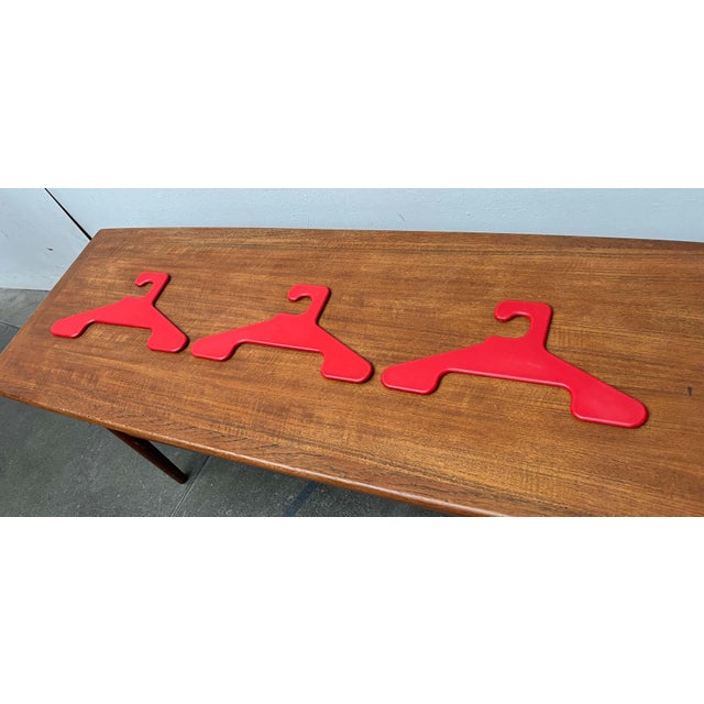 Mid-Century Modern German Red Space Age Coat Hanger, 1960s, Set of 3 For Sale - Image 6 of 18