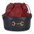 Red Navy Calfskin Horsebit 1955 Drawstring Bucket Bag For Sale