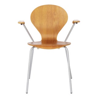 Mid-Century Minimalist Industrial Desk Chair in Metal and Plywood, 1980s For Sale