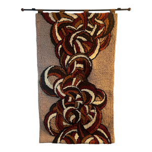 Vintage Mid Century Modern Abstract Wall Tapestry Carpet 1960s 1970s