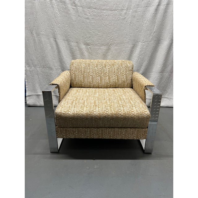 Rare Mid-Century Modern Adrian Pearsall for Craft Associates chrome lounge chair. This chair features original...