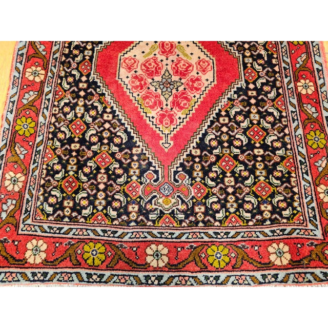 Vintage Persian Bidjar Runner, Hand-Knotted Wool, Geometric Pattern, Navy & Red, 3x10 For Sale - Image 15 of 15