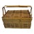 Vintage Boho Bamboo Lidded and Handled Basket For Sale