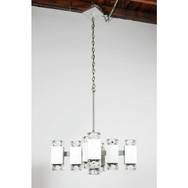 Brushed Aluminum Chandelier in the Style of Kalmar For Sale - Image 10 of 10