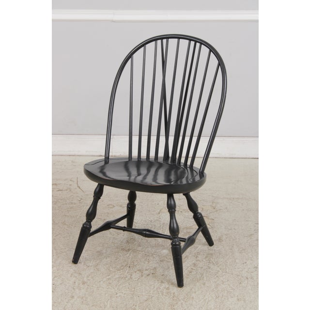 Set of 4 Black Windsor Style Dining Room Chairs For Sale - Image 16 of 18