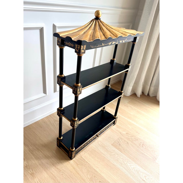 1970s Union National Chinoiserie Pagoda Wall Étagère / Shelf For Sale - Image 4 of 11