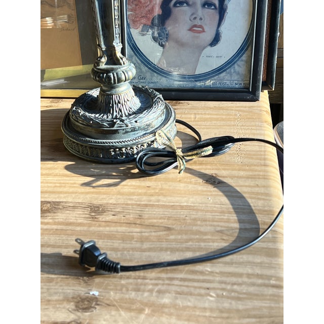 1970s 1970s Modern Metal Lamp With Ram Head Details, Lampshade Included For Sale - Image 5 of 10