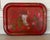 Red Antique Early 20th Century French Red Tole Tray With Chinoiserie Decoration For Sale - Image 8 of 9