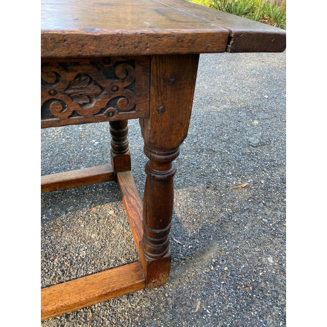 17th Century Jacobean 3 Plank Oak Refectory Table For Sale - Image 4 of 13