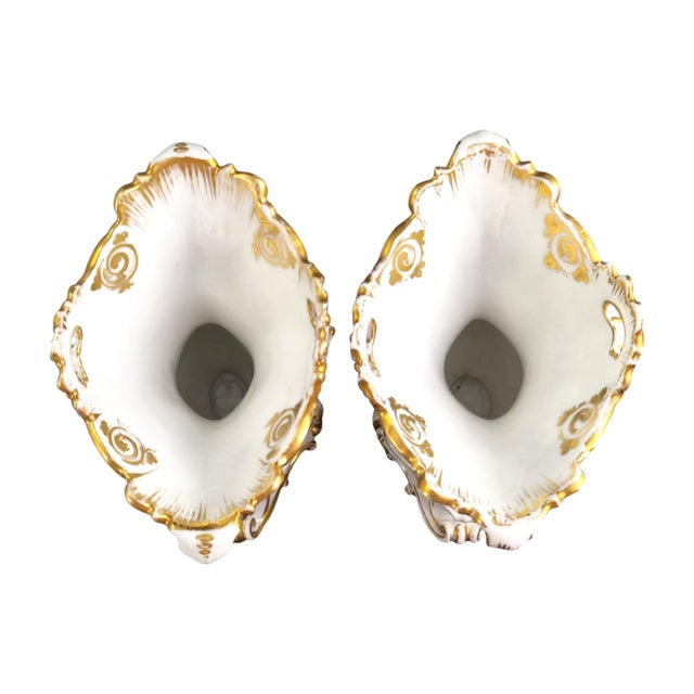 Fontainebleau Rococo Porcelain Vases from Jacob Petit, 1840, Set of 2 For Sale - Image 5 of 9