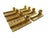 A set of eight vintage knife rests comprised of woven cane encased in Lucite and finished with brass accents, evoking the...