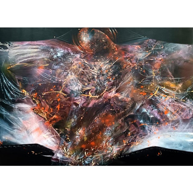 Ovidiu Kloska, Cosmic Angel with Ember and Light, 1977, Canvas For Sale - Image 12 of 12