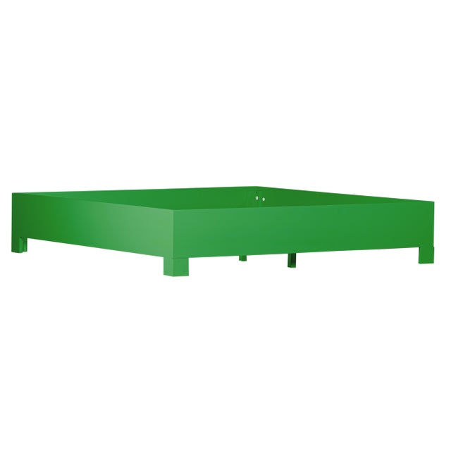 Not Yet Made - Made To Order Mar Standard Bed Double, Bright Green For Sale - Image 5 of 5