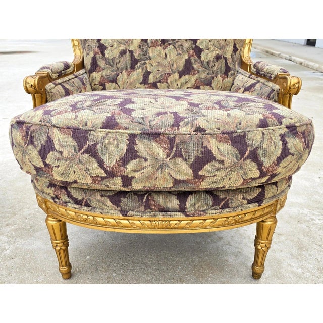 Dm D & D Building Nyc French Louis XVI Style Giltwood Oversized Bergère Armchairs For Sale - Image 14 of 15