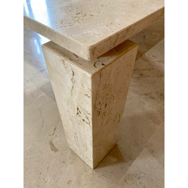 Italian Beige Travertine Marble Coffee Table, 1970s For Sale - Image 10 of 14