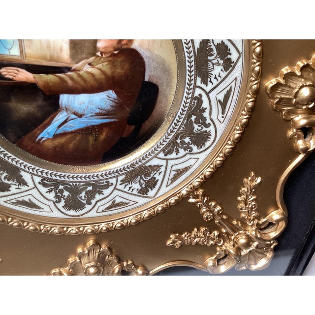 Late 19th Century A 19th Century Hand Painted Porcelain Plate in Original Museum Frame For Sale - Image 5 of 7