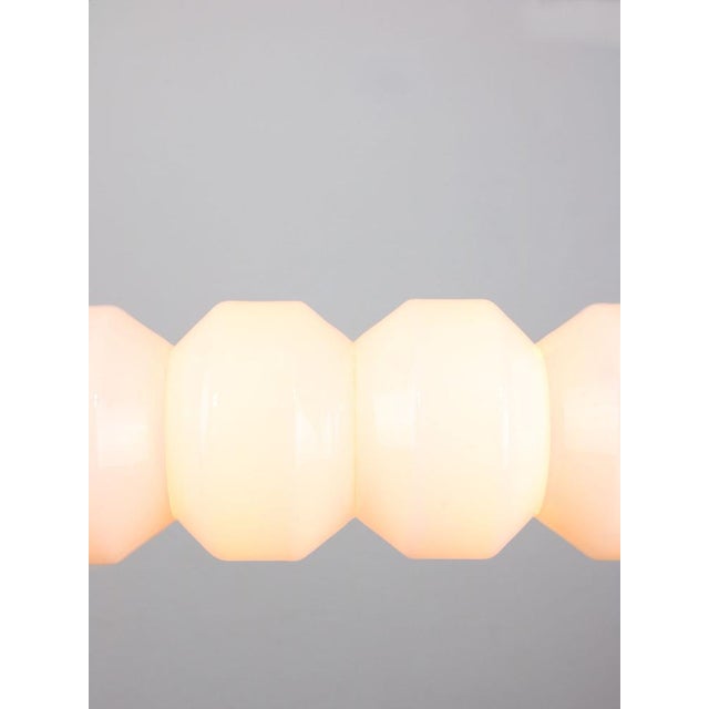 Mid-Century Minimalist Opaline & Brass Pendant Lamp For Sale - Image 5 of 17