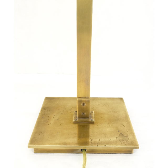MId Century Modern Solid Bronze or Brass Adjustable Arm Table Lamp w/ Shade MINT!