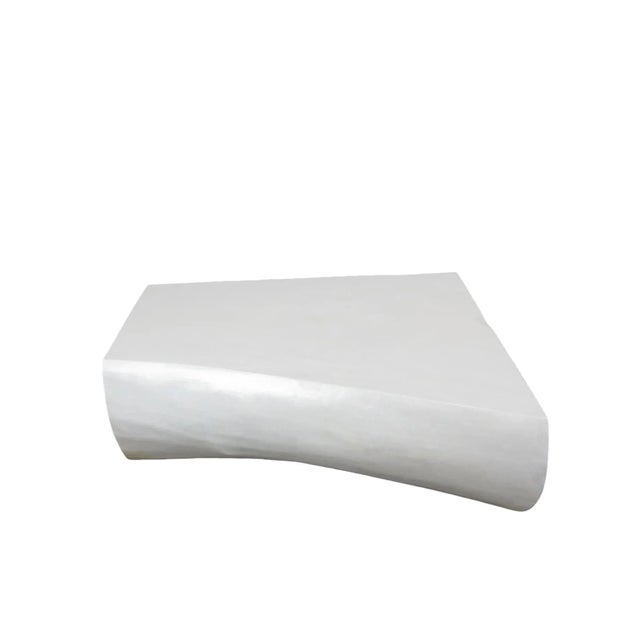 Contemporary Minimalist White Living Edge Block Coffee Table 17 For Sale - Image 3 of 11
