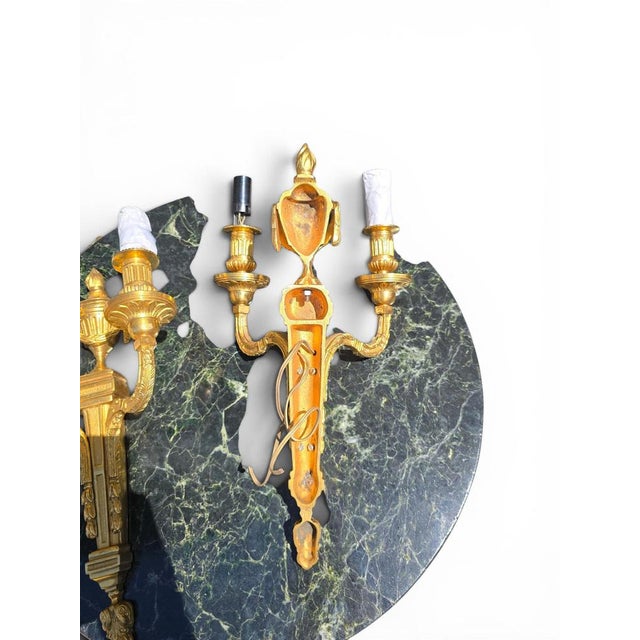 French Gilt Bronze Wall Sconces, Early 20th Century, Set of 2 For Sale - Image 10 of 11