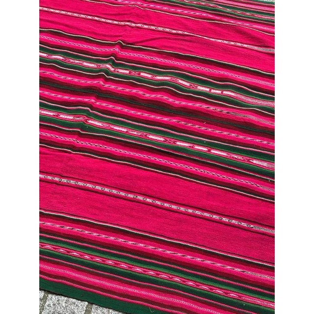 Beautiful midcentury Kilim tapestry, Vintage Andean Peruvian Manta Cloth South American Vintage Textiles. A Vintage Manta...