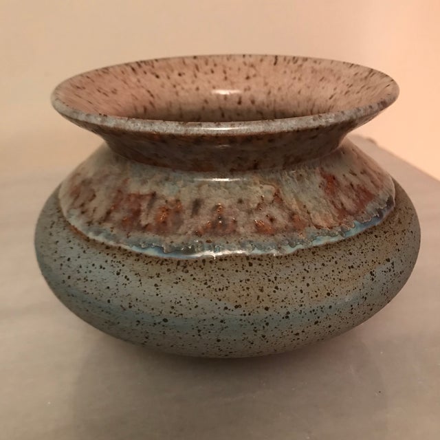 Artisan Thrown Vintage Glazed Pottery Vessel For Sale - Image 4 of 9