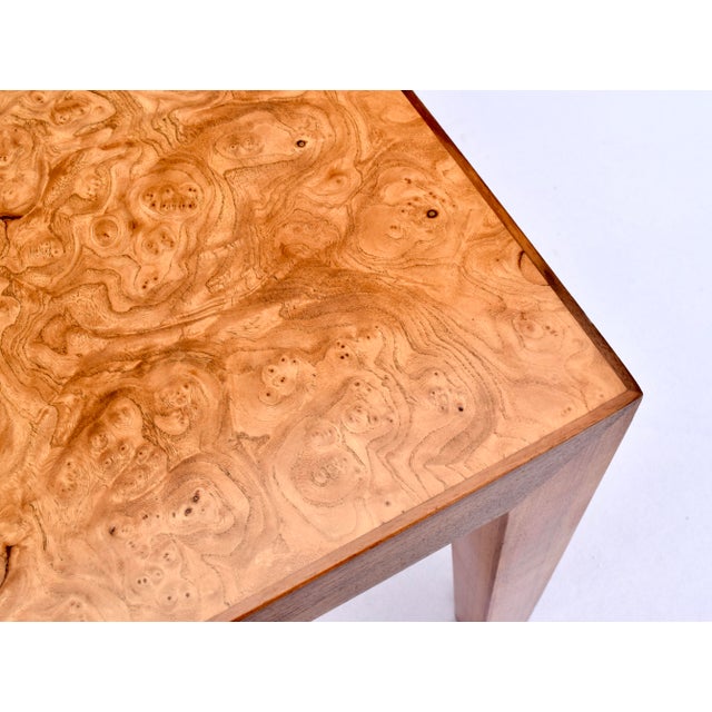 Milo Baughman for Directional American Mid-Century Ash Burl Game Table For Sale - Image 12 of 16