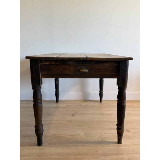 19th Century Antique English Table with Drawer For Sale - Image 5 of 8