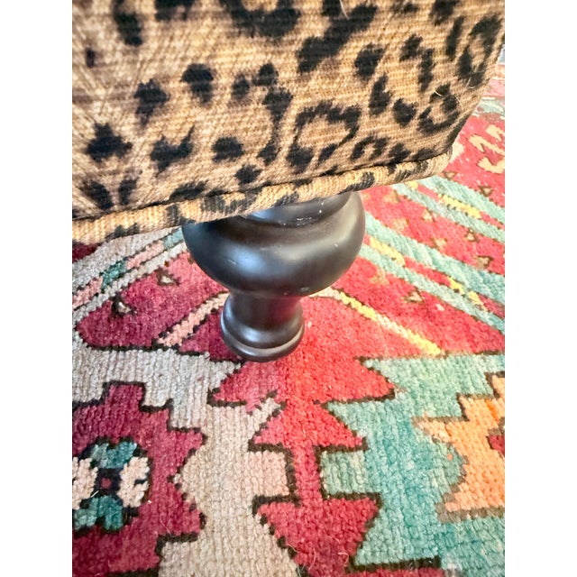 Leopard Print Storage Bench Seat Ottoman For Sale - Image 9 of 12