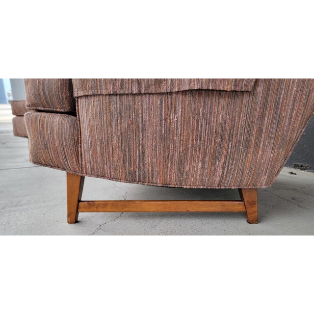 Pair High-Back Mid-Century Modern Lounge Chairs Manner of Edward Wormley For Sale - Image 10 of 17