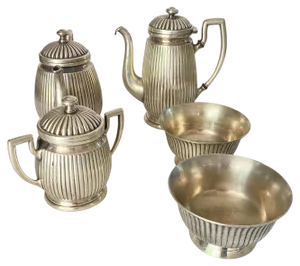 England Silvered Metal Tea Service, Set of 5