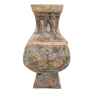 Chinese Painted Terracotta Pottery Vessel (Hu Jar) For Sale