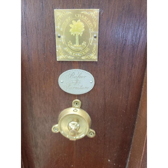 Vintage Baker Furniture Historic Charleston Carved Chippendale Mahogany Pie Crust Tilt Top Table - Pair For Sale - Image 11 of 11