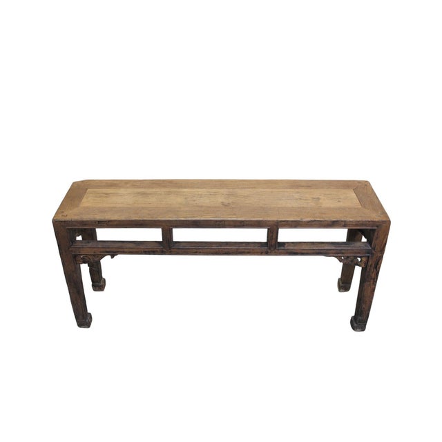 Wood Vintage Countryside Wood Bench For Sale - Image 7 of 7