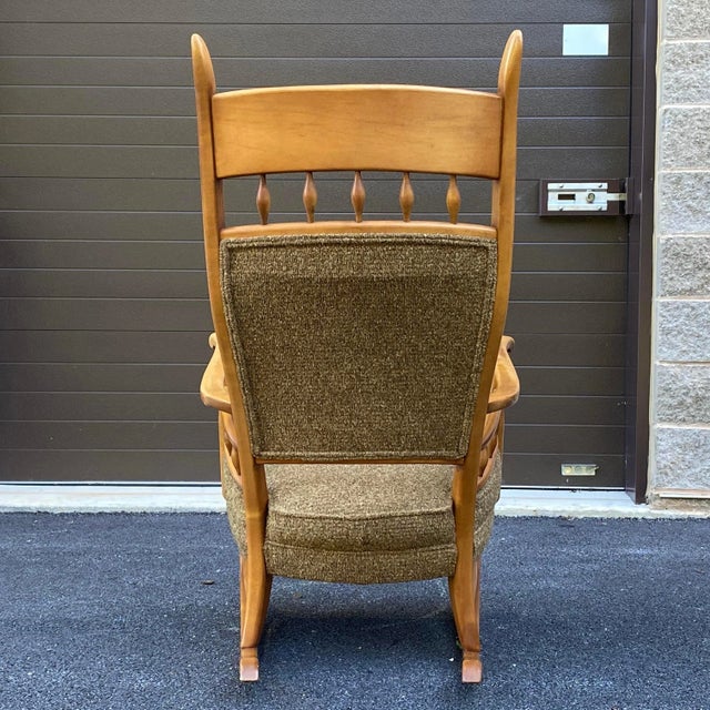 Mid-Century Modern Mid-Century Modern Maple High Back Rocking Chair For Sale - Image 3 of 13