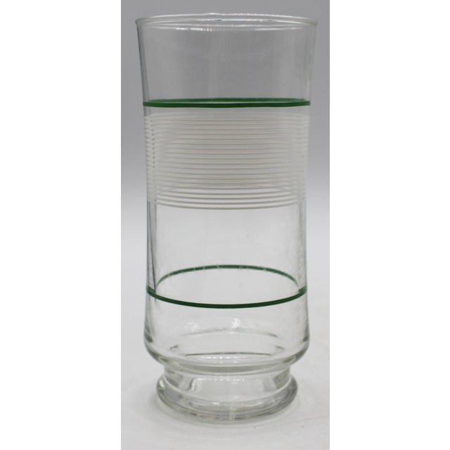 Set of 12 double mint julep glasses, Mid Century Modern, by Anchor Hocking, USA. Shaped for the hand. Applied white &...