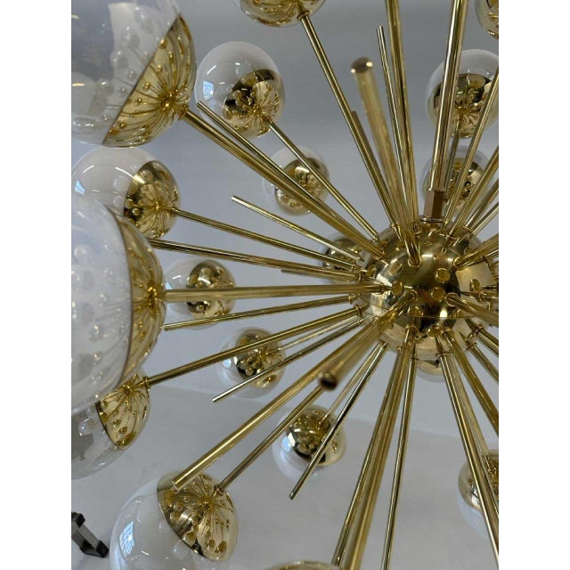 Mid-Century Modern Murano Glass and Brass Sputnik Chandelier, 2000s For Sale - Image 10 of 15