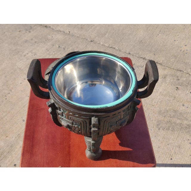 Metal Mid 20th Century Vintage James Mont-Style Small Ice Bucket For Sale - Image 7 of 12