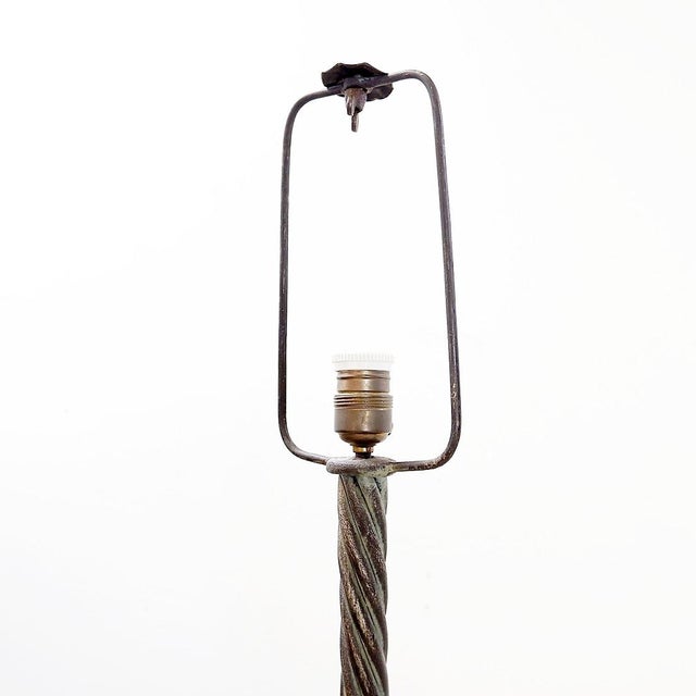 Vintage Brutalist Twisted Wrought Iron Floor Lamp, 1950s For Sale - Image 10 of 15