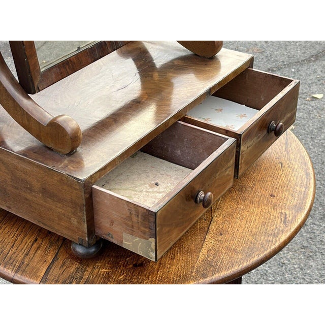 Wood Victorian Dressing Mirror with Drawers in Mahogany For Sale - Image 7 of 10