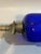 Blue Blue Glass Column Tall Hurricane For Sale - Image 8 of 11