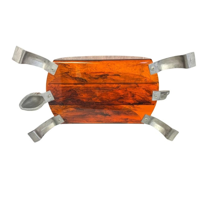 Metal Vintage Arthur Court Aluminum Lucite Turtle Magazine Holder For Sale - Image 7 of 8