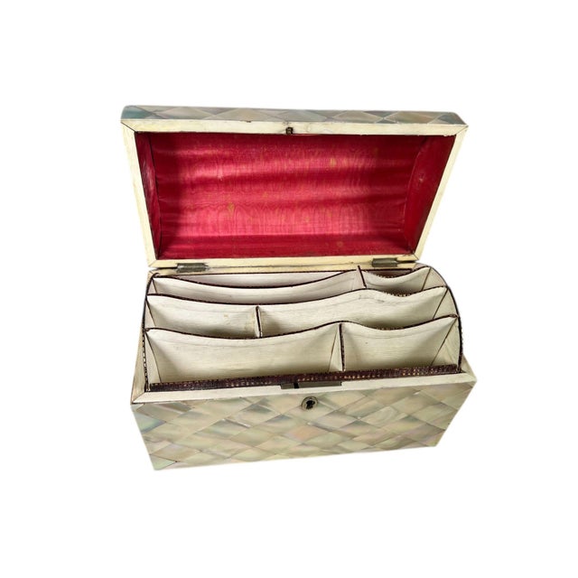 Late 19th Century Victorian Mother of Pearl Letter Box With Dome Top For Sale - Image 4 of 7