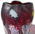 Murano AVeM Vintage Red Millefiori Flowers Murrine Silver Flecks Italian Art Glass Pinched Rim Flower Vase For Sale - Image 9 of 12