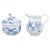 2000 - 2009 Mid-Century Blue Onion Sugar Bowl and Creamer in Porcelain from Meissen, Set of 2 For Sale - Image 5 of 5