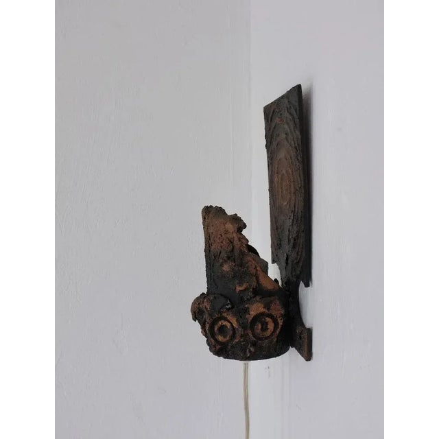 Brutalist Ceramic Wall Sconce by Jouko Kytömaa, 1970s For Sale - Image 4 of 13