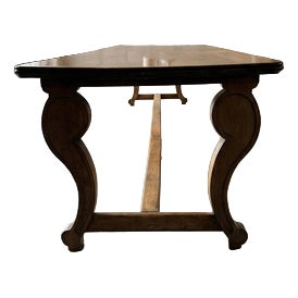 Antique French Monastery Dining Table in Nutwood, 19th Century For Sale